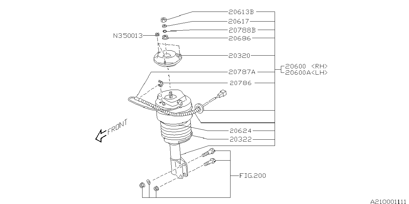 Subaru 20320AA010 - Üst Strut Montajı furqanavto.az