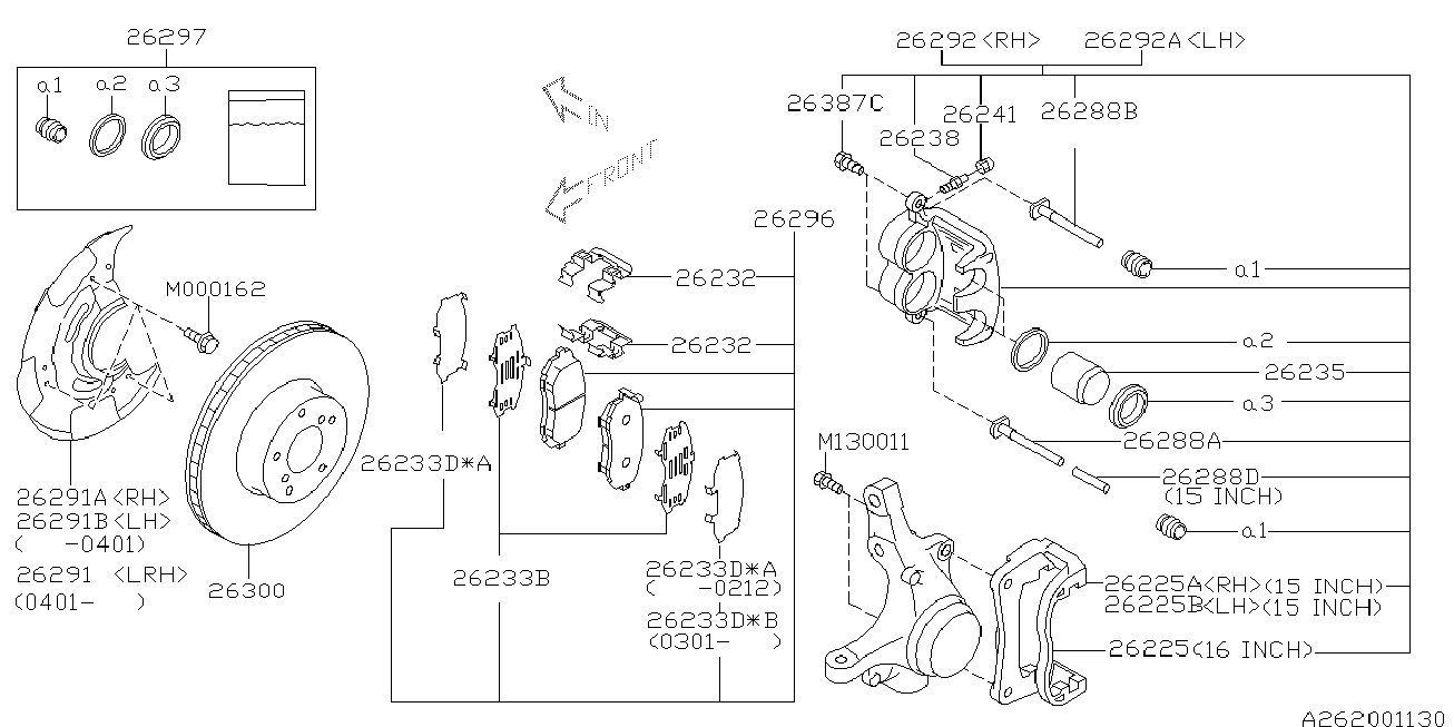 Subaru 26292FE010 - Əyləc kaliperi furqanavto.az