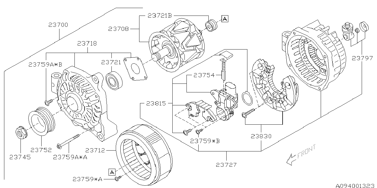 Subaru 23721-AA040 - Kasnak, alternator, sərbəst dönərli mufta furqanavto.az