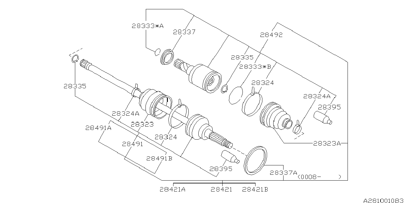 Subaru 28023-AA081 - Körük, sürücü val furqanavto.az