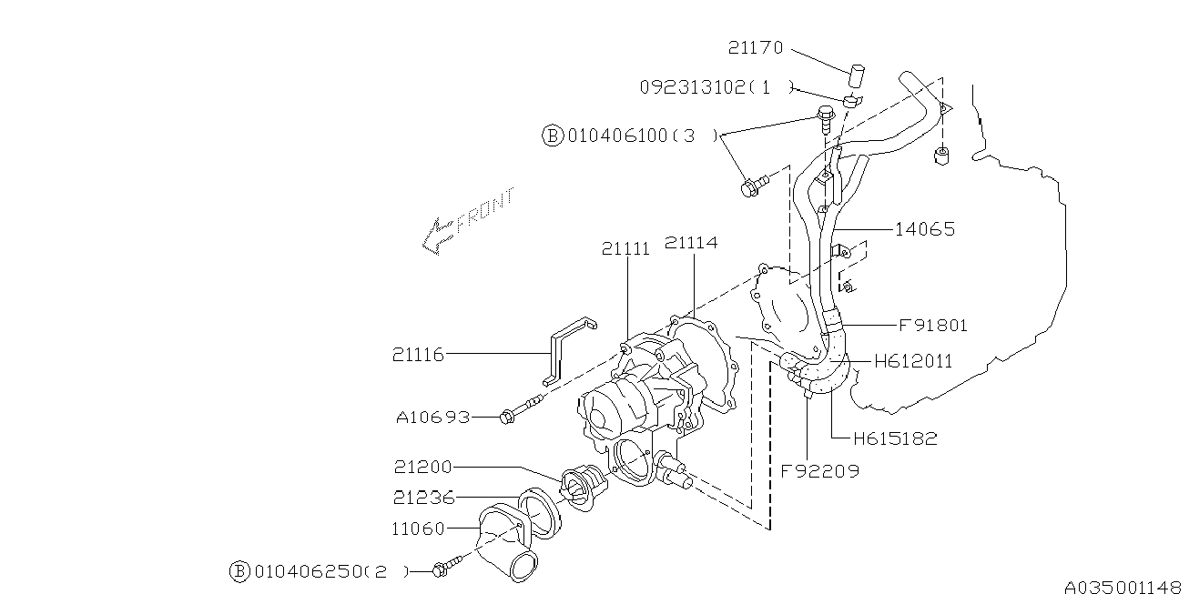 Subaru 21200-AA072 - Termostat, soyuducu furqanavto.az