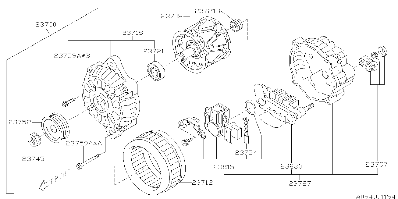 Mitsubishi 23700-AA540 - Gərginlik tənzimləyicisi, alternator furqanavto.az