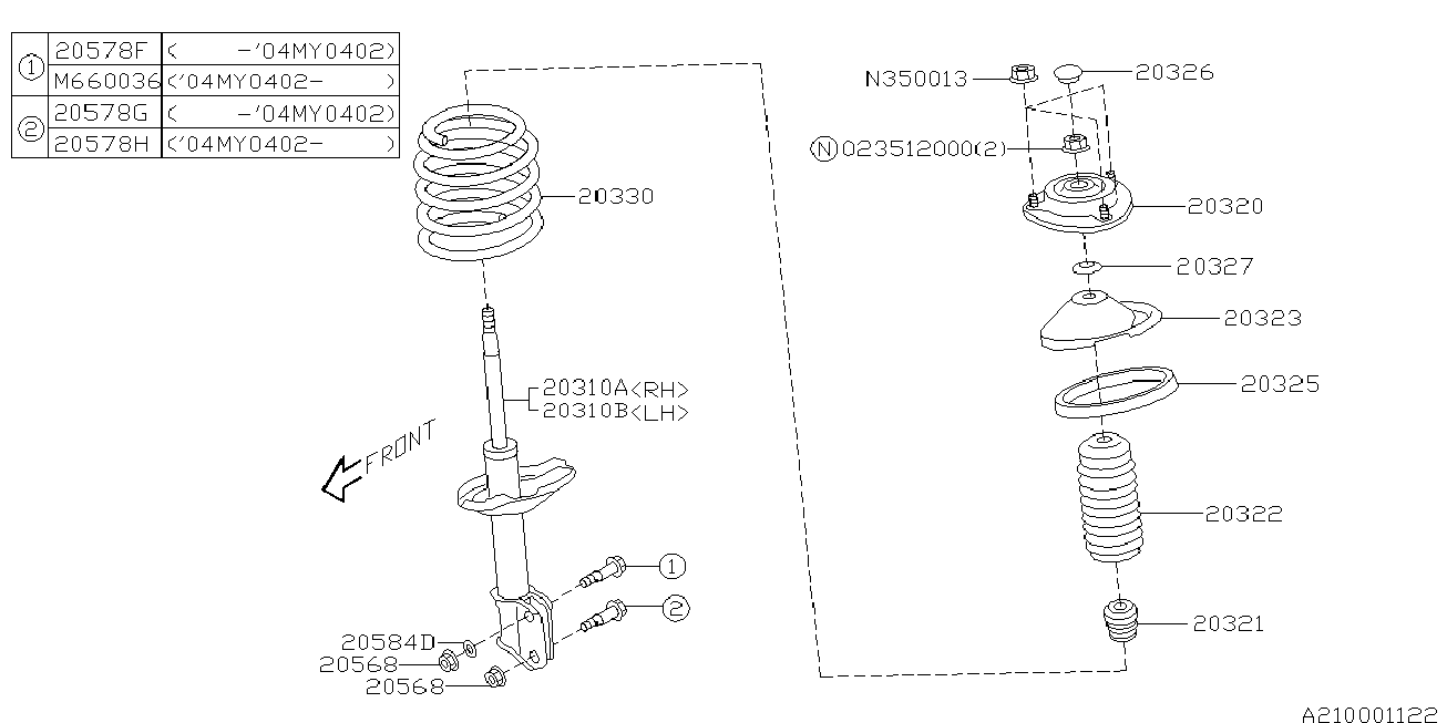 Subaru 20310SA051 - Amortizator furqanavto.az