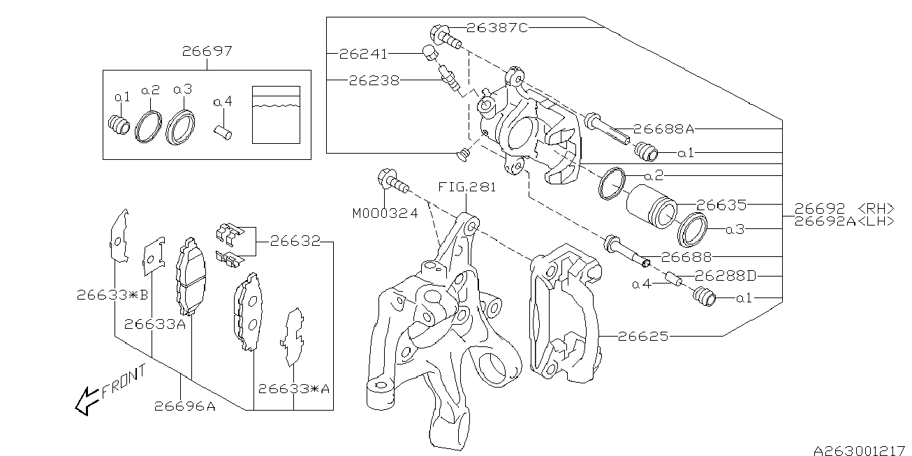 Bedford 26696AG030 - Əyləc altlığı dəsti, əyləc diski furqanavto.az