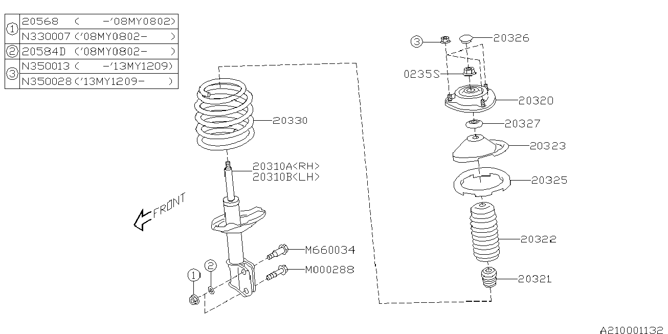 Subaru 20320-XA00A - Montaj, amortizatorlar furqanavto.az