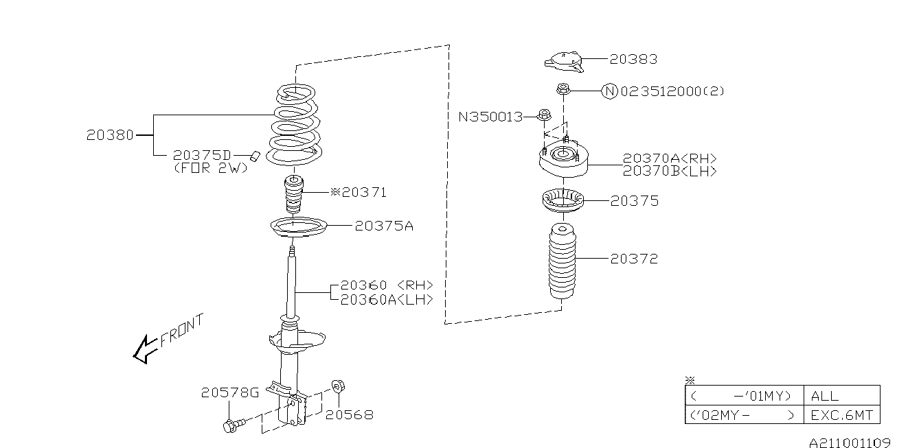 Subaru 20360FE050 - Amortizator furqanavto.az