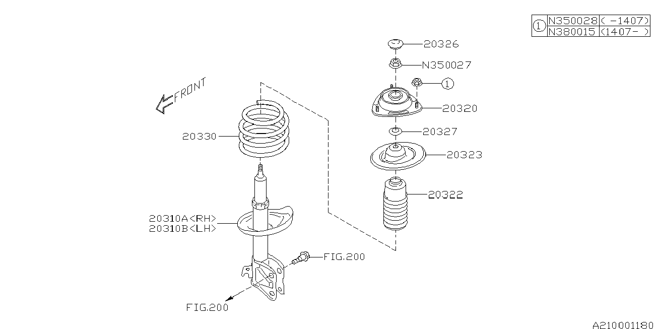 Subaru 20320FG012 - Üst Strut Montajı furqanavto.az