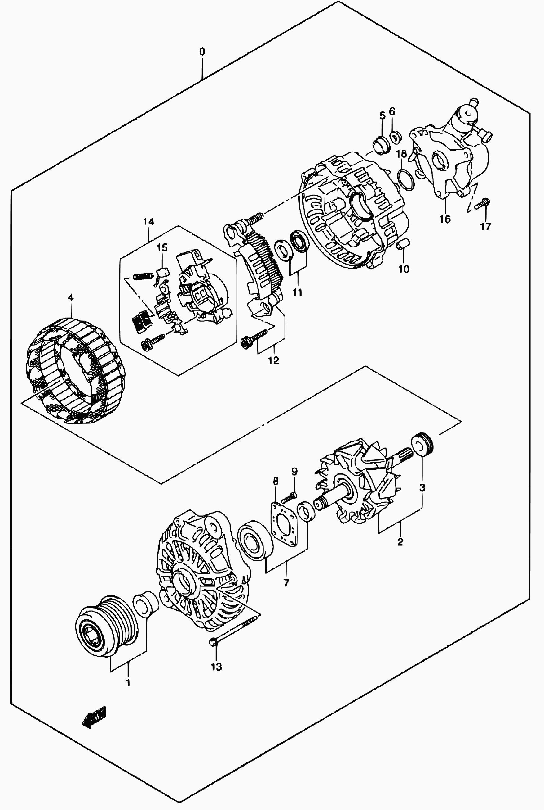 Suzuki 31171-84A00 - Kasnak, alternator, sərbəst dönərli mufta furqanavto.az