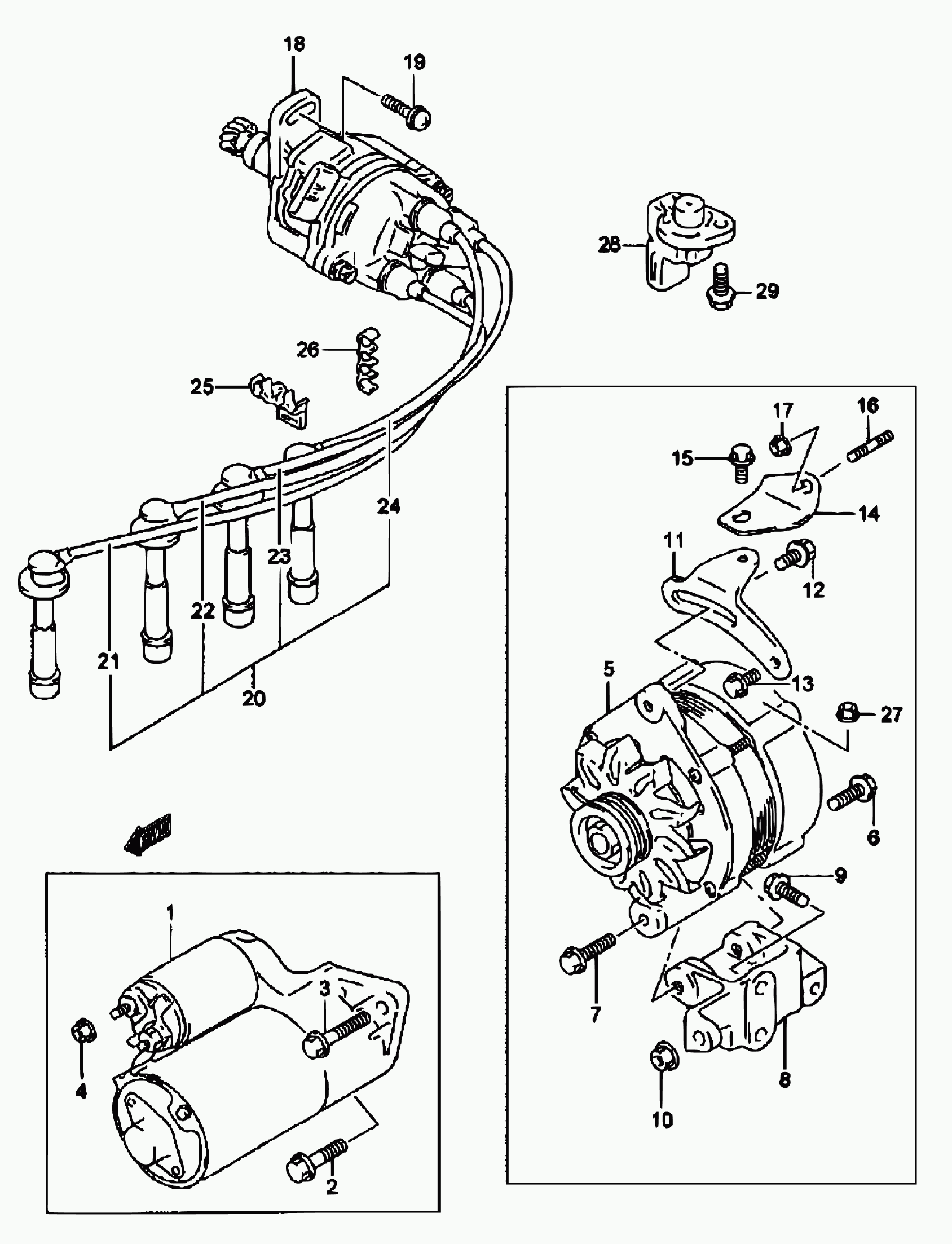 Suzuki 33705-57B21 - Alovlanma kabeli dəsti furqanavto.az