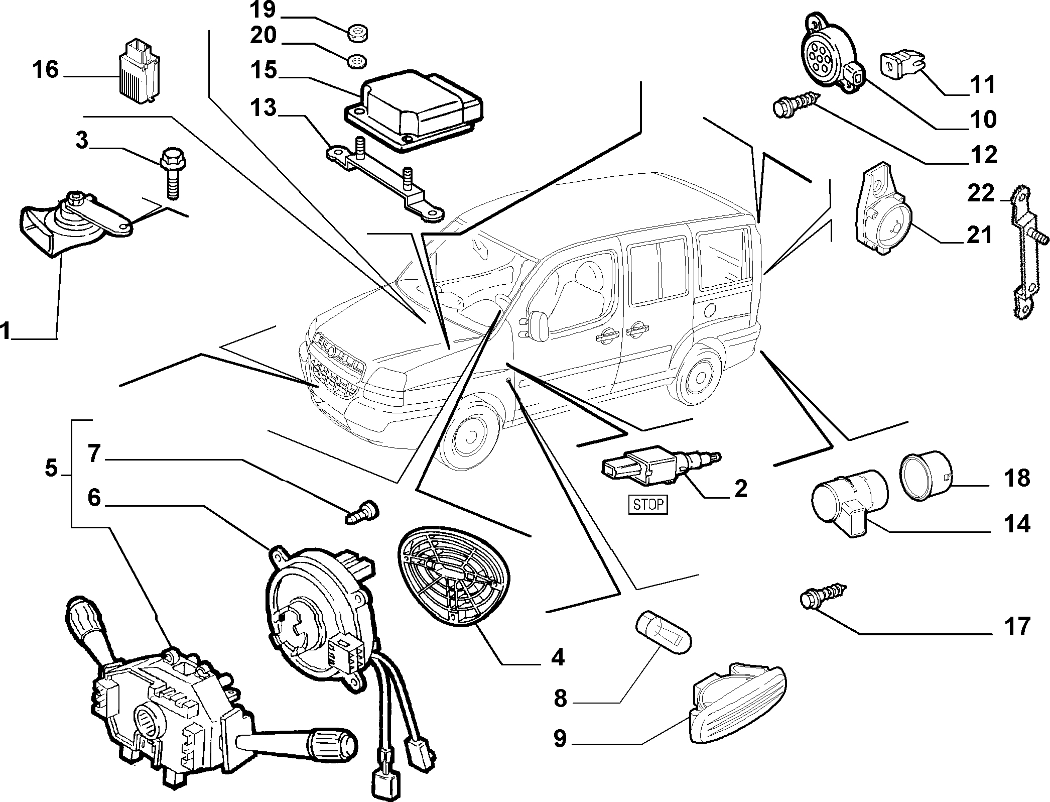 Lancia 51755060 - Sensor, parkinq köməkçisi furqanavto.az