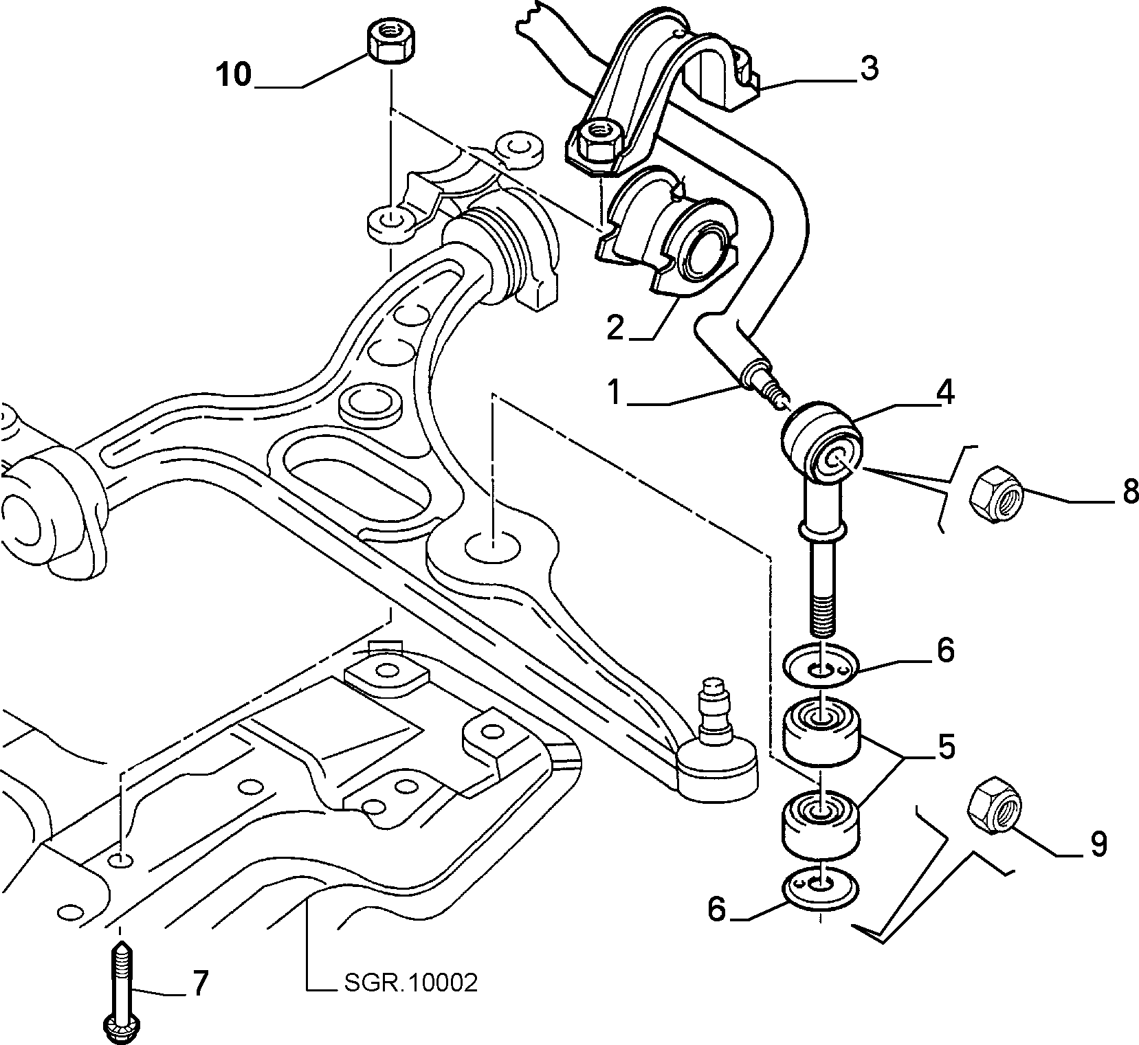 Lancia 1313056080 - Montaj, stabilizator birləşmə çubuğu furqanavto.az