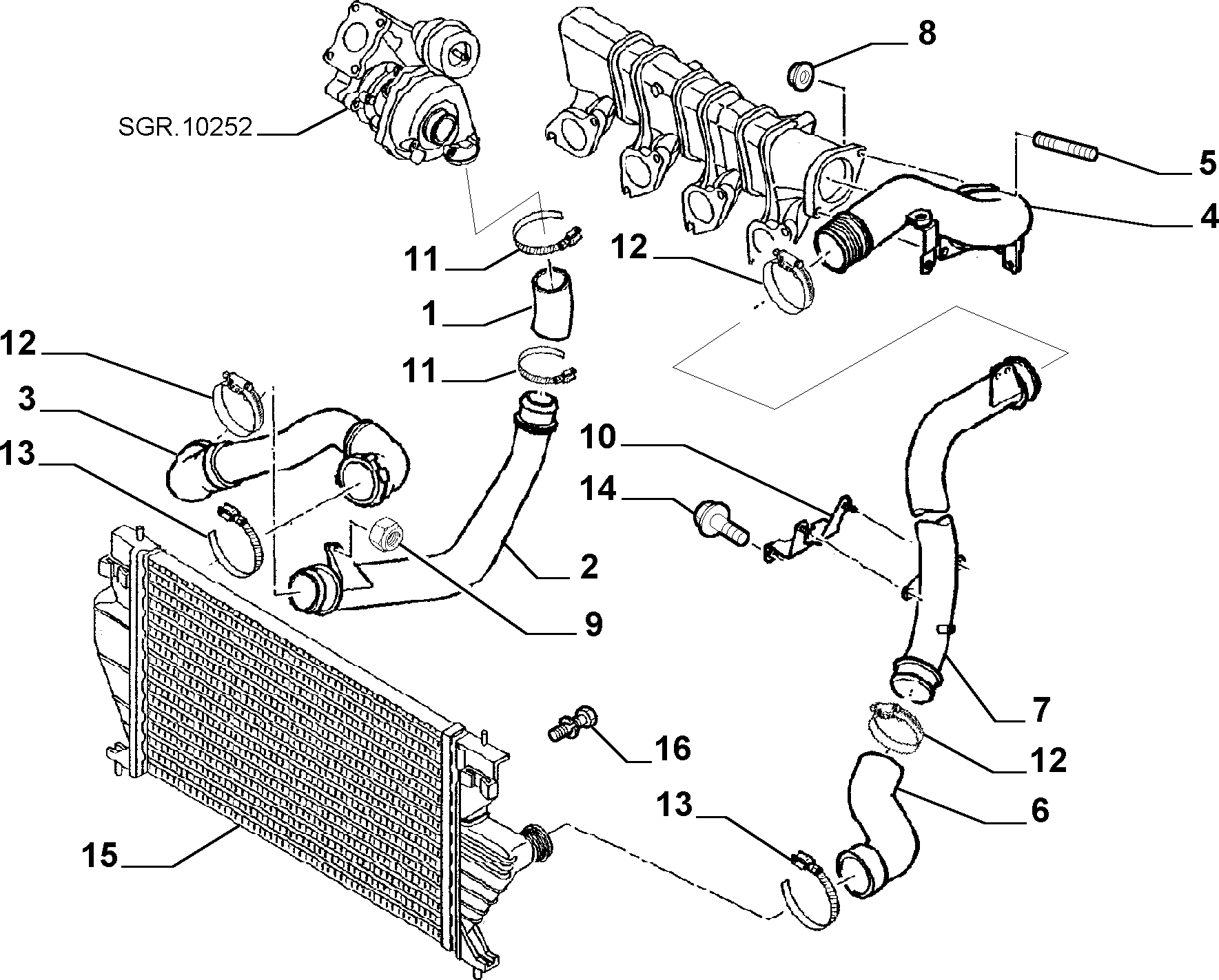 Alfa Romeo 147 205 9080 - Intercooler, şarj cihazı furqanavto.az