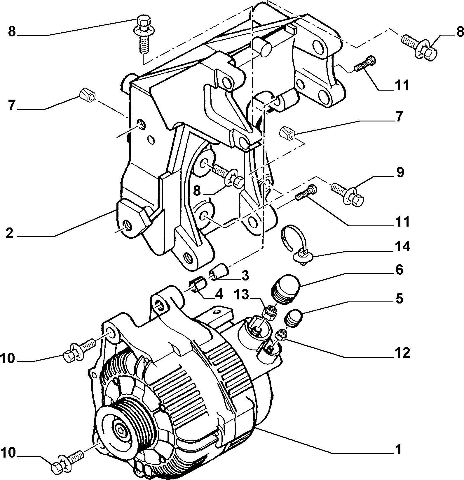 Alfarome/Fiat/Lanci 71716609 - Alternator furqanavto.az