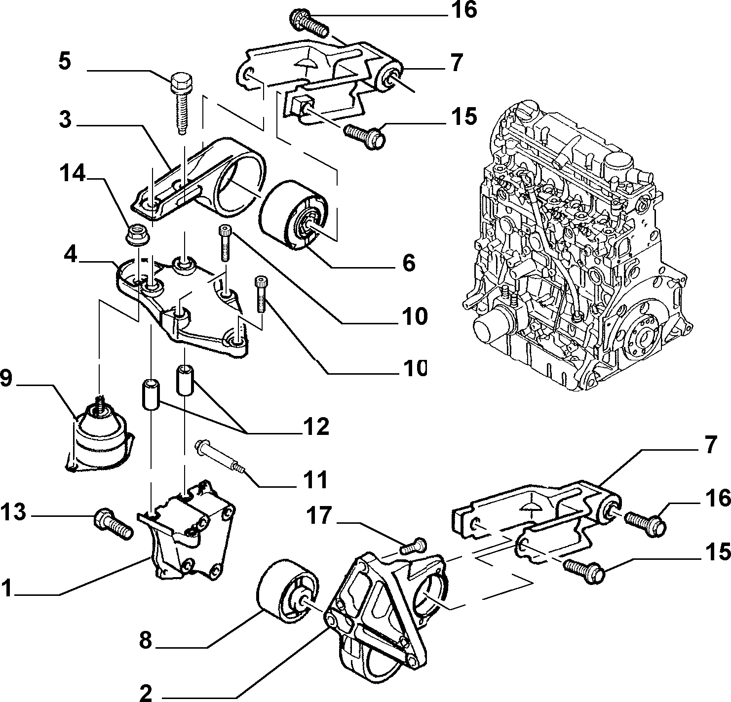 Lancia 9606121080 - Tutacaq, mühərrik montajı furqanavto.az