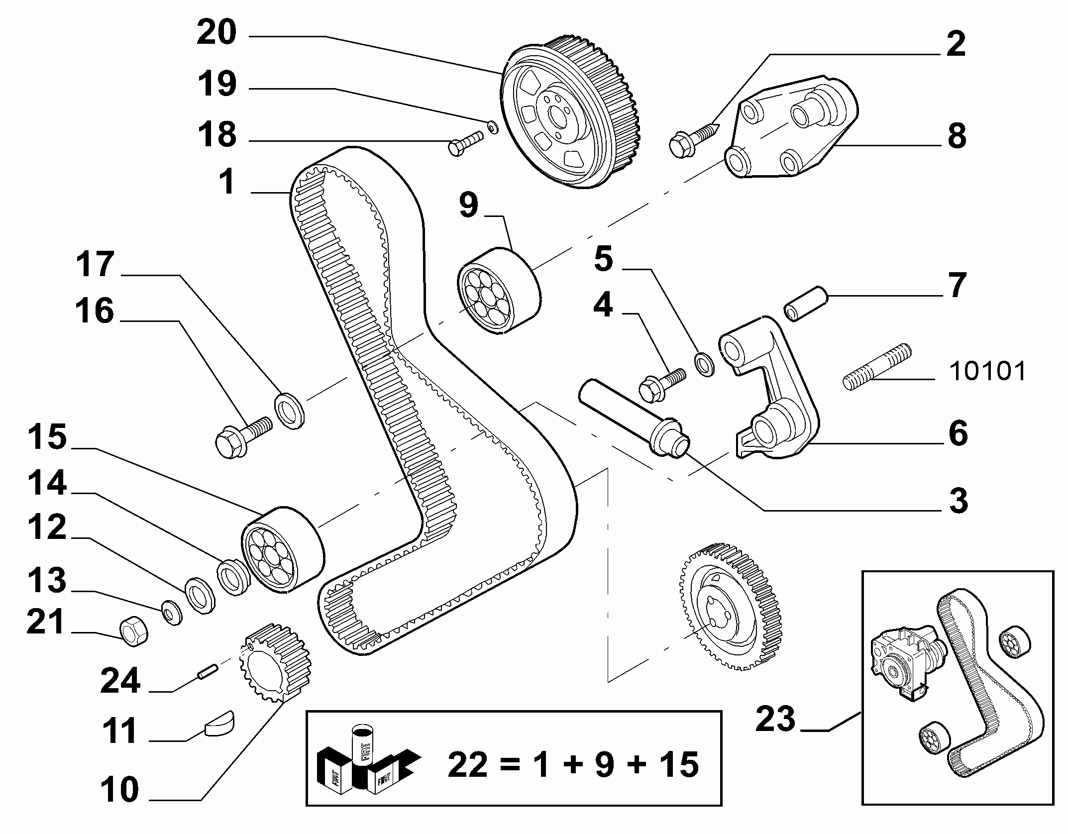 FIAT 71771593 - Su Pompası və Vaxt Kəməri Dəsti furqanavto.az