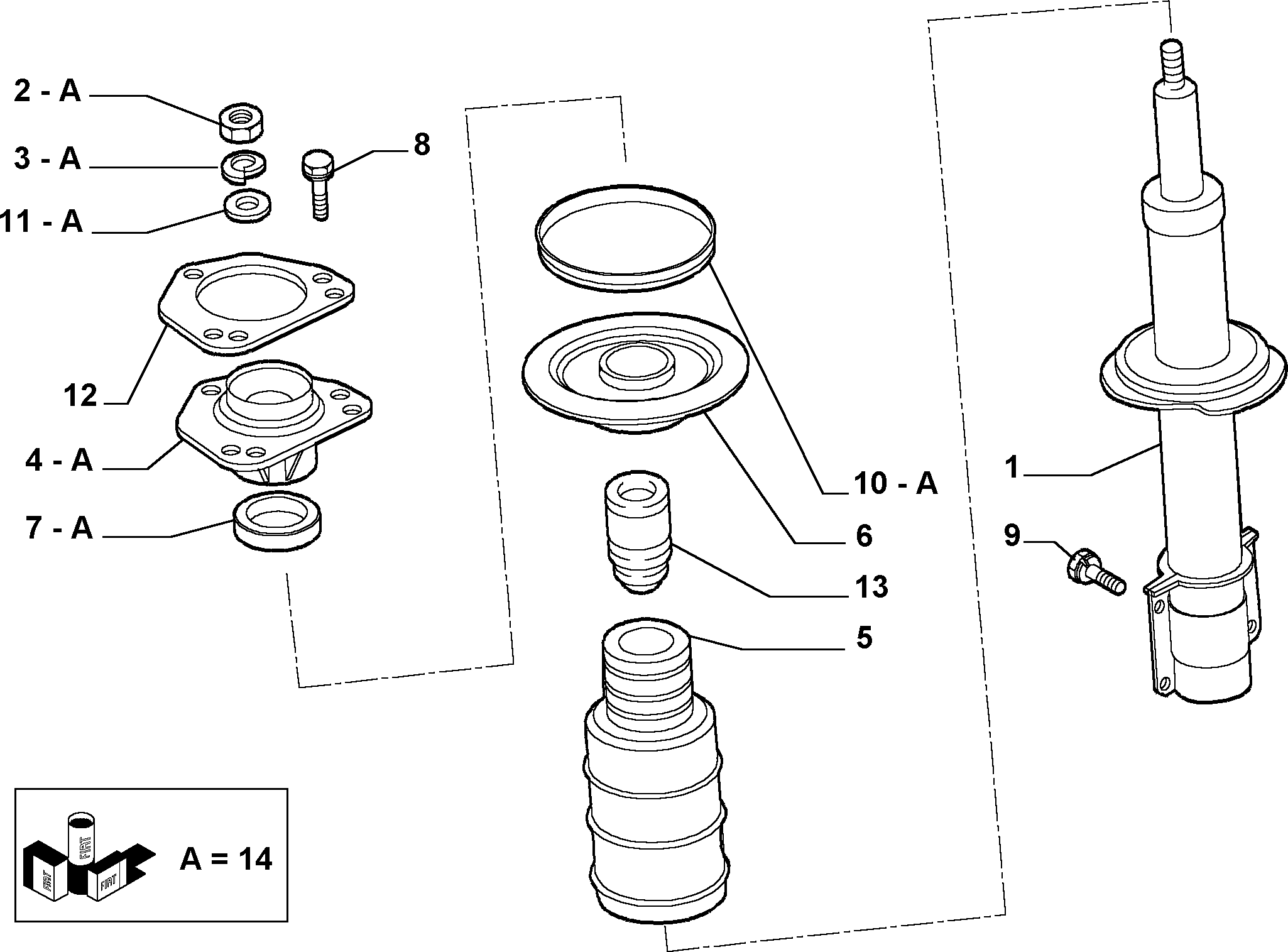 Lancia 1345896080 - Üst Strut Montajı furqanavto.az