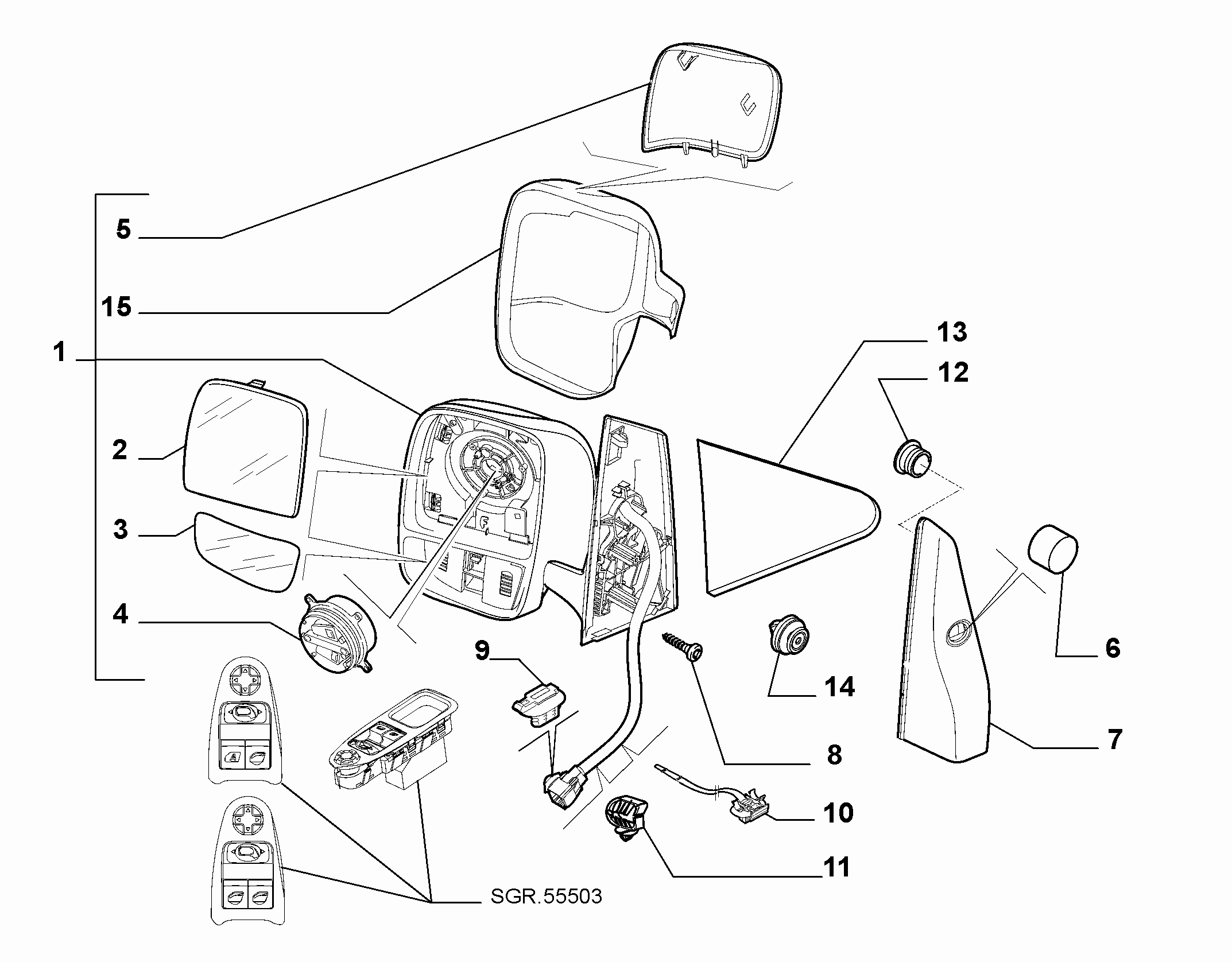 FIAT 9467047877 - Qapaq, korpus, xarici güzgü furqanavto.az