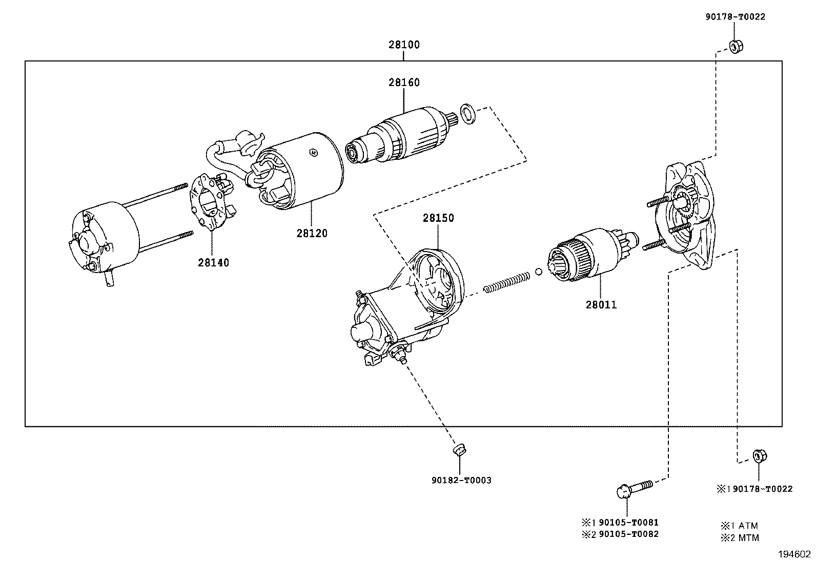 TOYOTA 281000L052 - Başlanğıc furqanavto.az