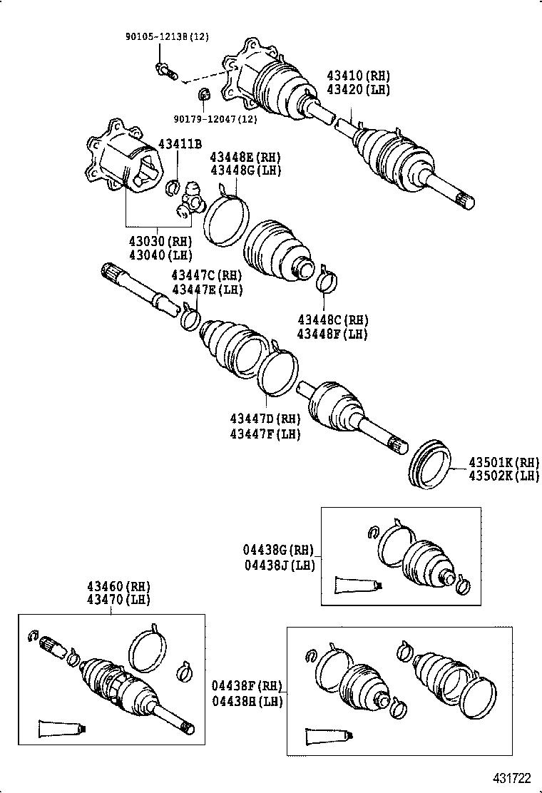 TOYOTA 04438-26021 - Körük, sürücü val furqanavto.az