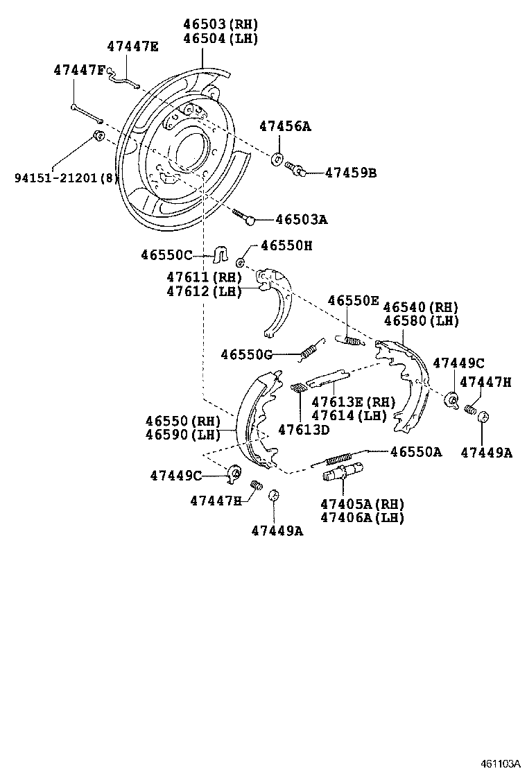 TOYOTA 4655060070 - Əyləc başlığı dəsti, dayanacaq əyləci furqanavto.az