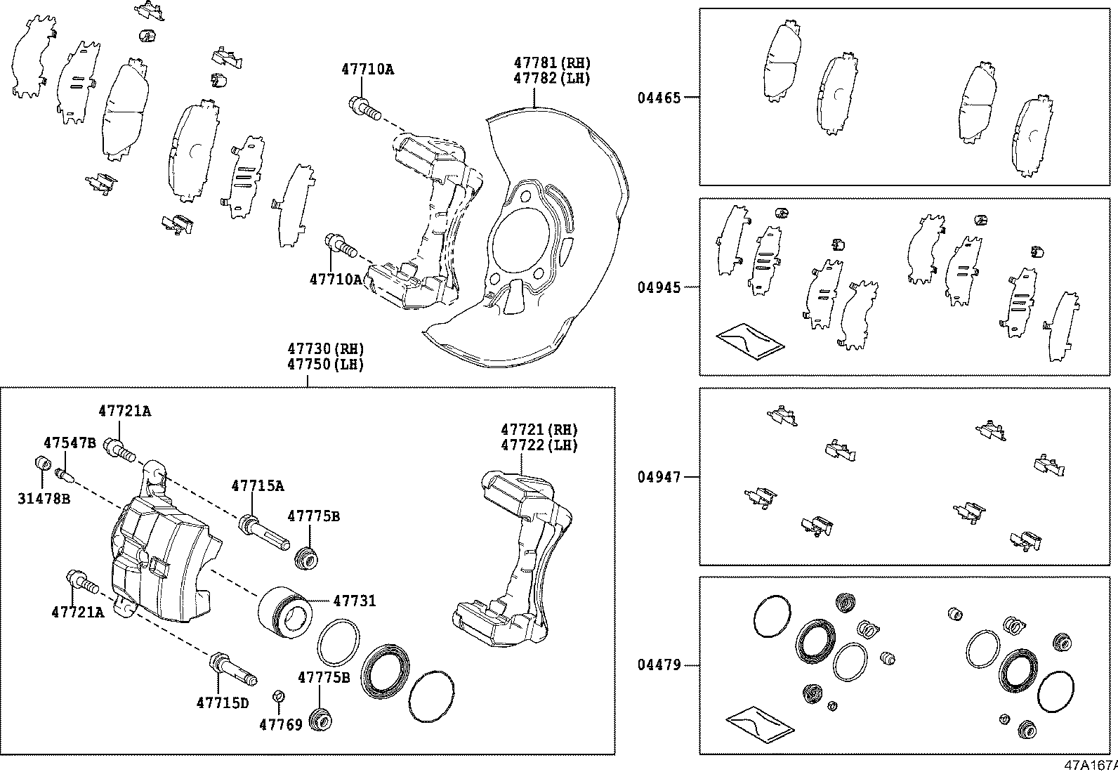 LEXUS 04465-47080 - Əyləc altlığı dəsti, əyləc diski furqanavto.az