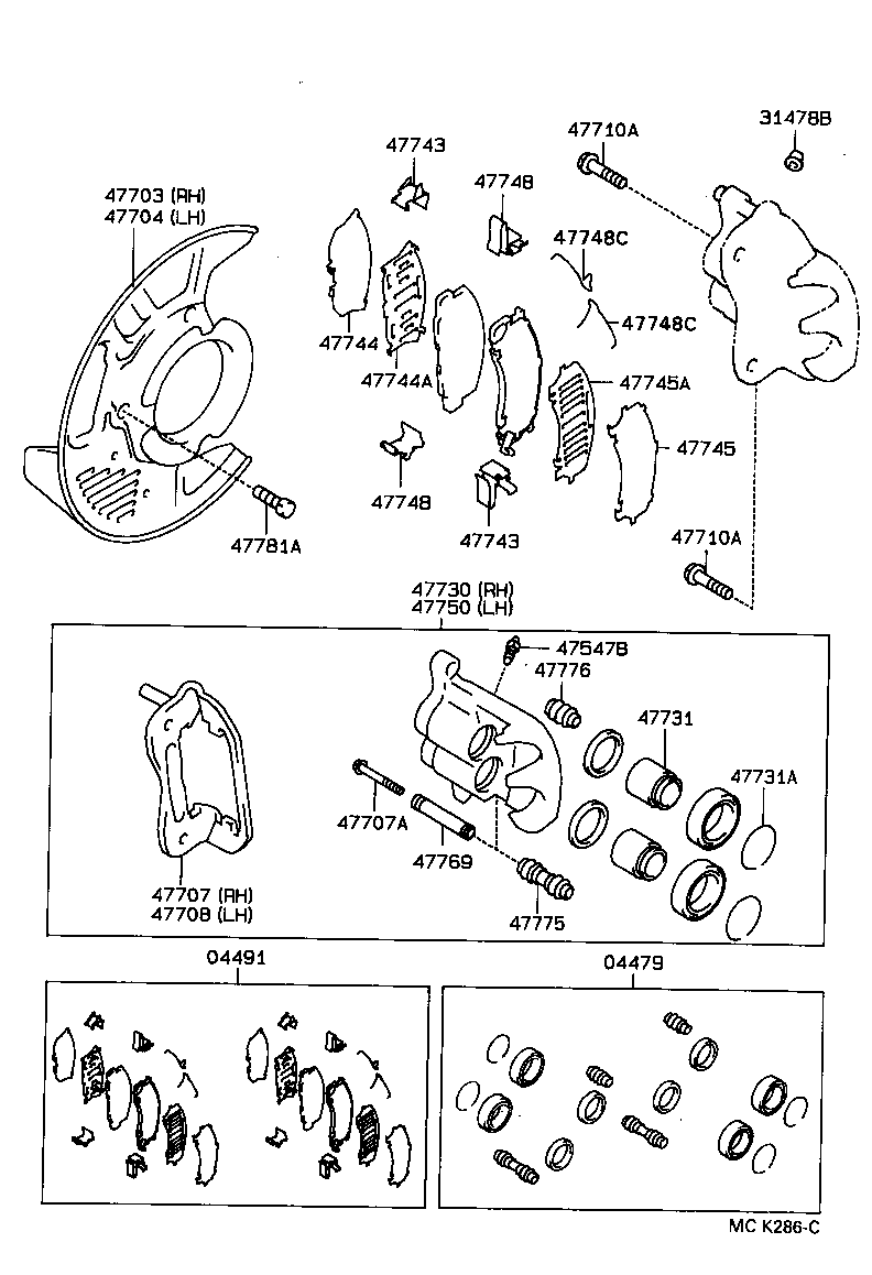 TOYOTA 04479-28031 - Təmir dəsti, əyləc kaliperi furqanavto.az