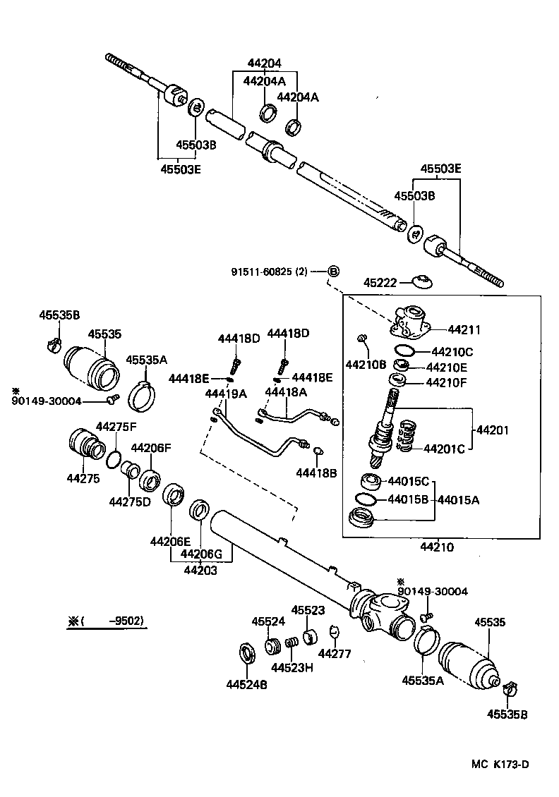 TOYOTA 45535-28020 - Körük dəsti, sükan furqanavto.az