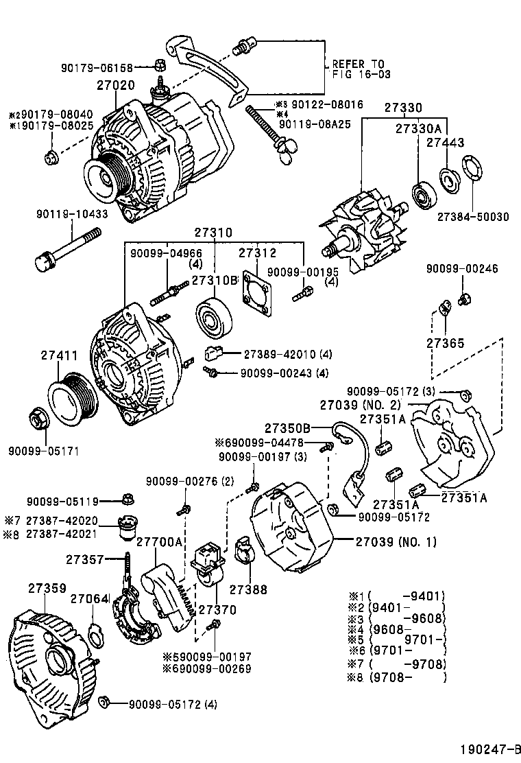 TOYOTA 90099-04966 - Təmir dəsti, alternator furqanavto.az