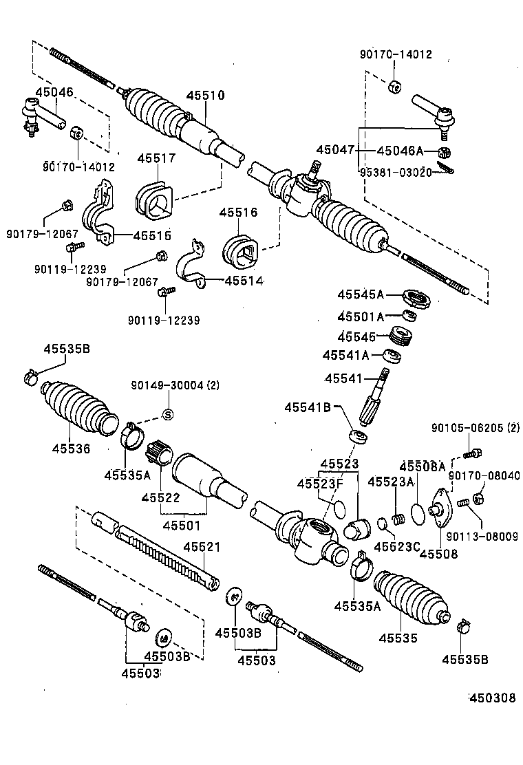 LEXUS 45535-12060 - Körük dəsti, sükan furqanavto.az