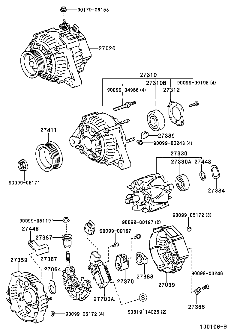 TOYOTA 27357-55080 - Düzləşdirici, alternator furqanavto.az