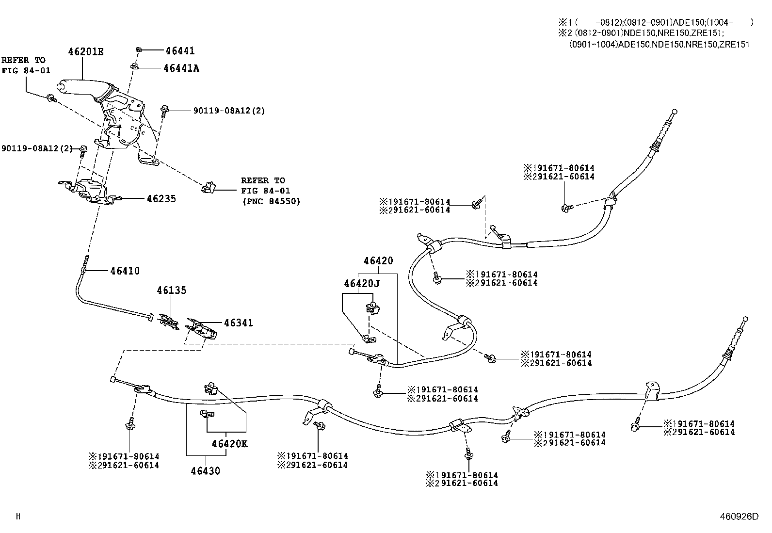 TOYOTA 4643012610 - Kabel, dayanacaq əyləci furqanavto.az