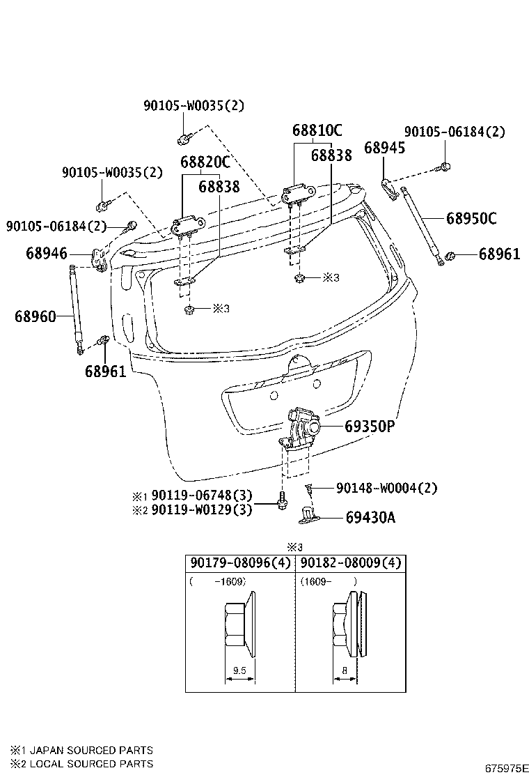 TOYOTA 68960-0F030 - Qazlı bulaq, baqaj, yük yeri furqanavto.az