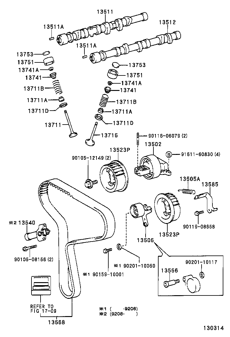 TOYOTA 13568-65010 - Vaxt kəməri furqanavto.az