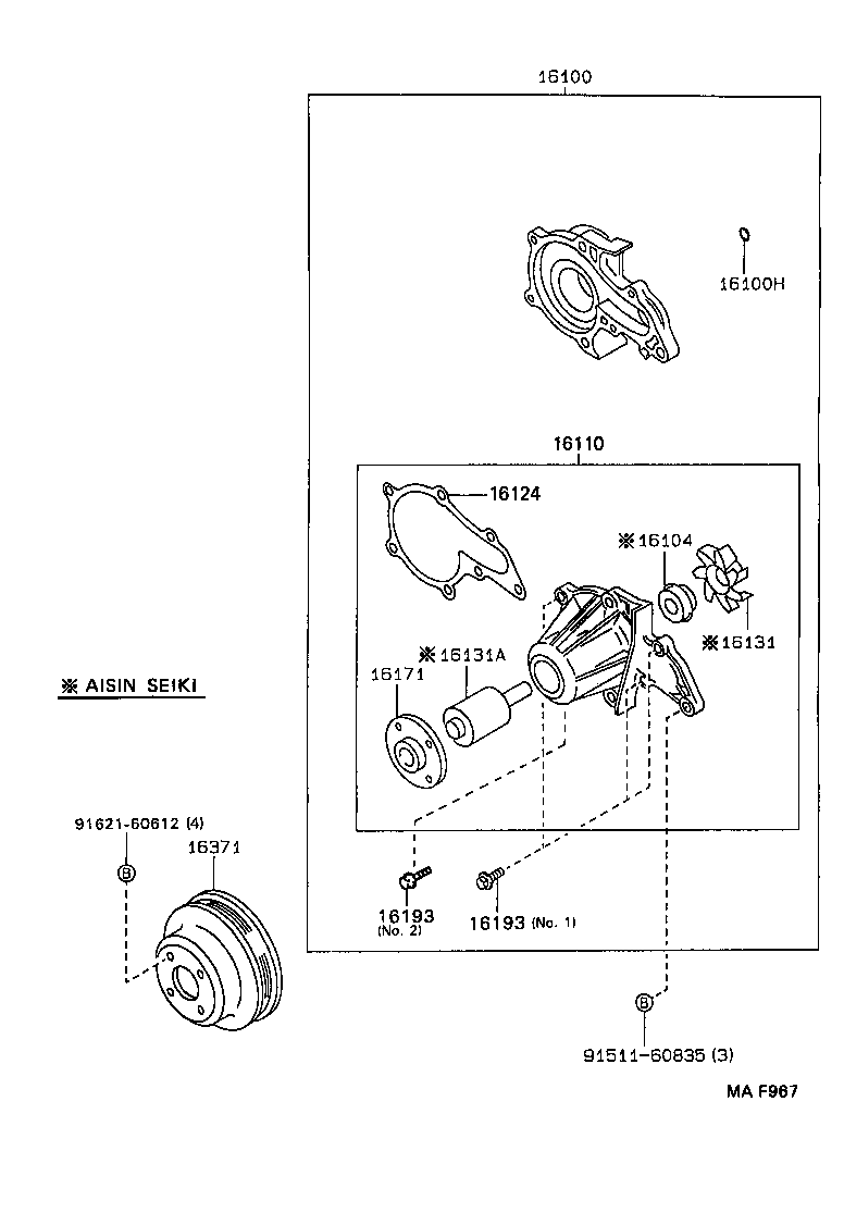 TOYOTA 16110-19135 - Su nasosu furqanavto.az