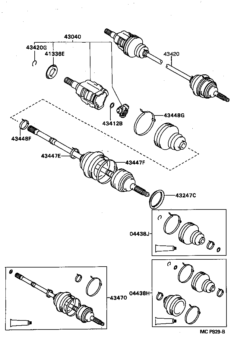 TOYOTA 04438-12172* - Körük, sürücü val furqanavto.az