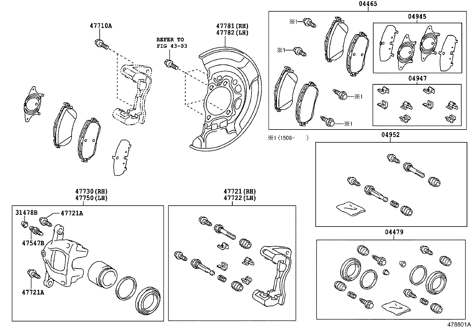 TOYOTA 0446502391 - Əyləc altlığı dəsti, əyləc diski furqanavto.az