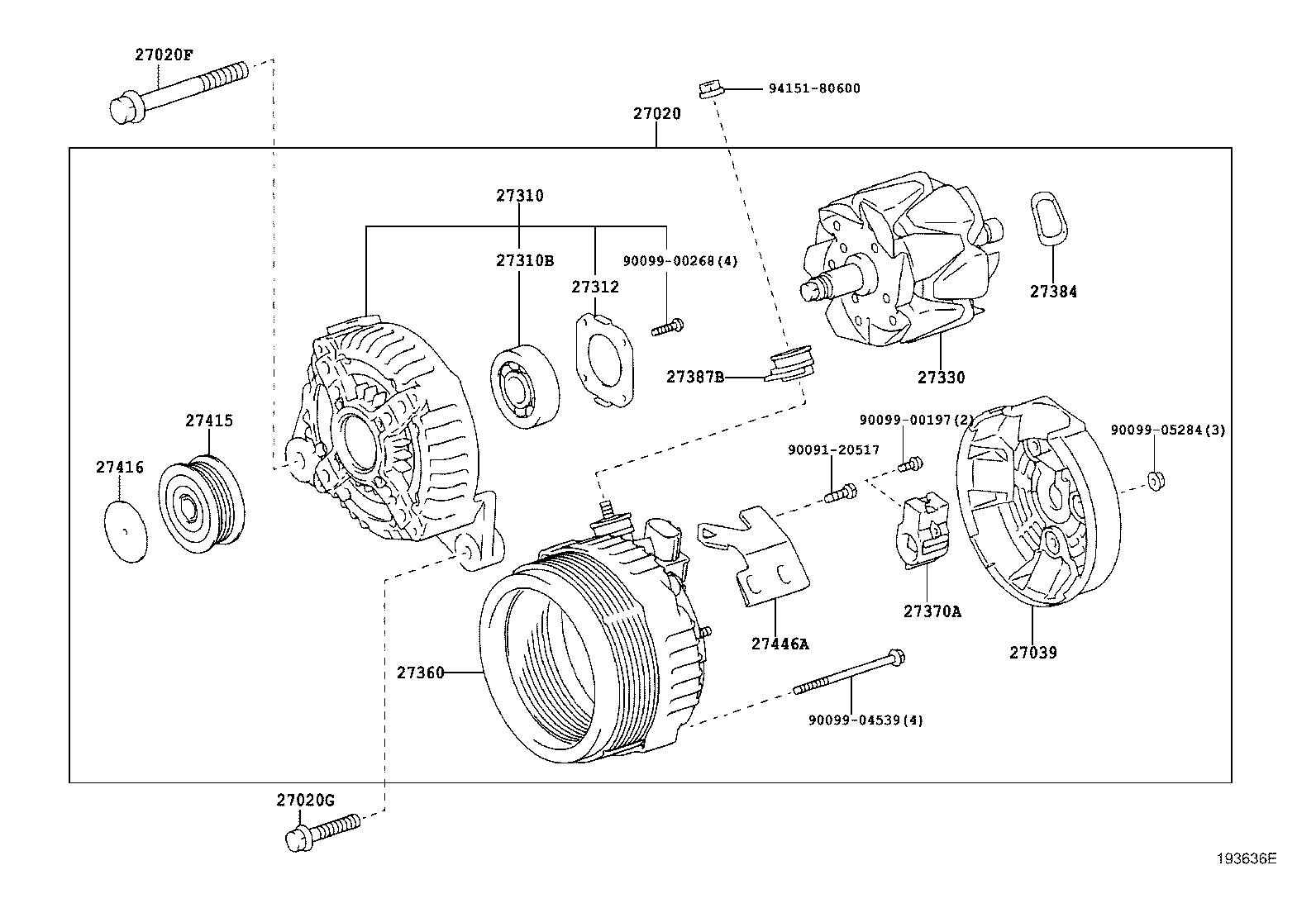 TOYOTA 2706028380 - Kasnak, alternator, sərbəst dönərli mufta furqanavto.az