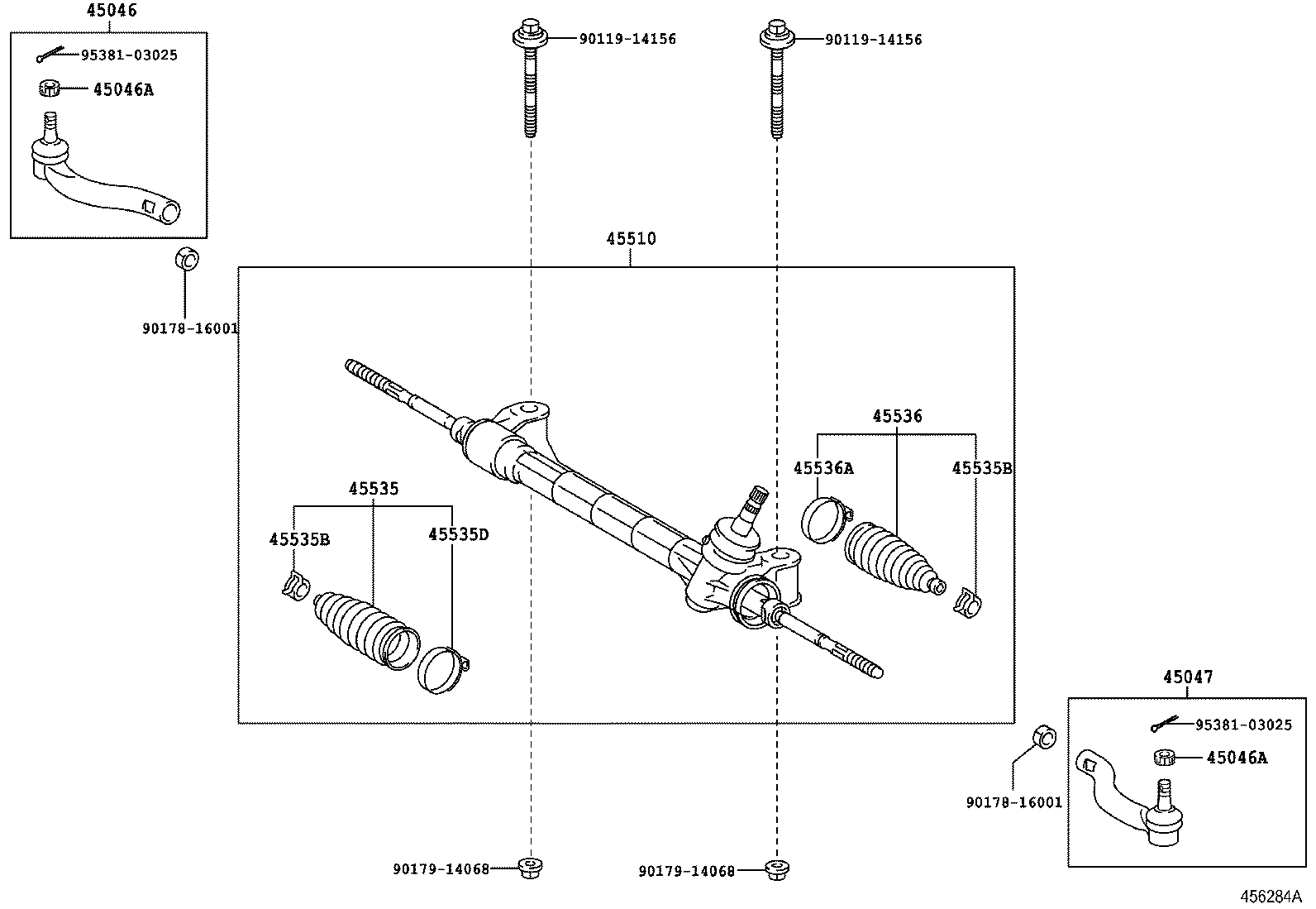 TOYOTA 45510-42160 - Daxili Bağlama Çubuğu, Ox Birləşməsi furqanavto.az