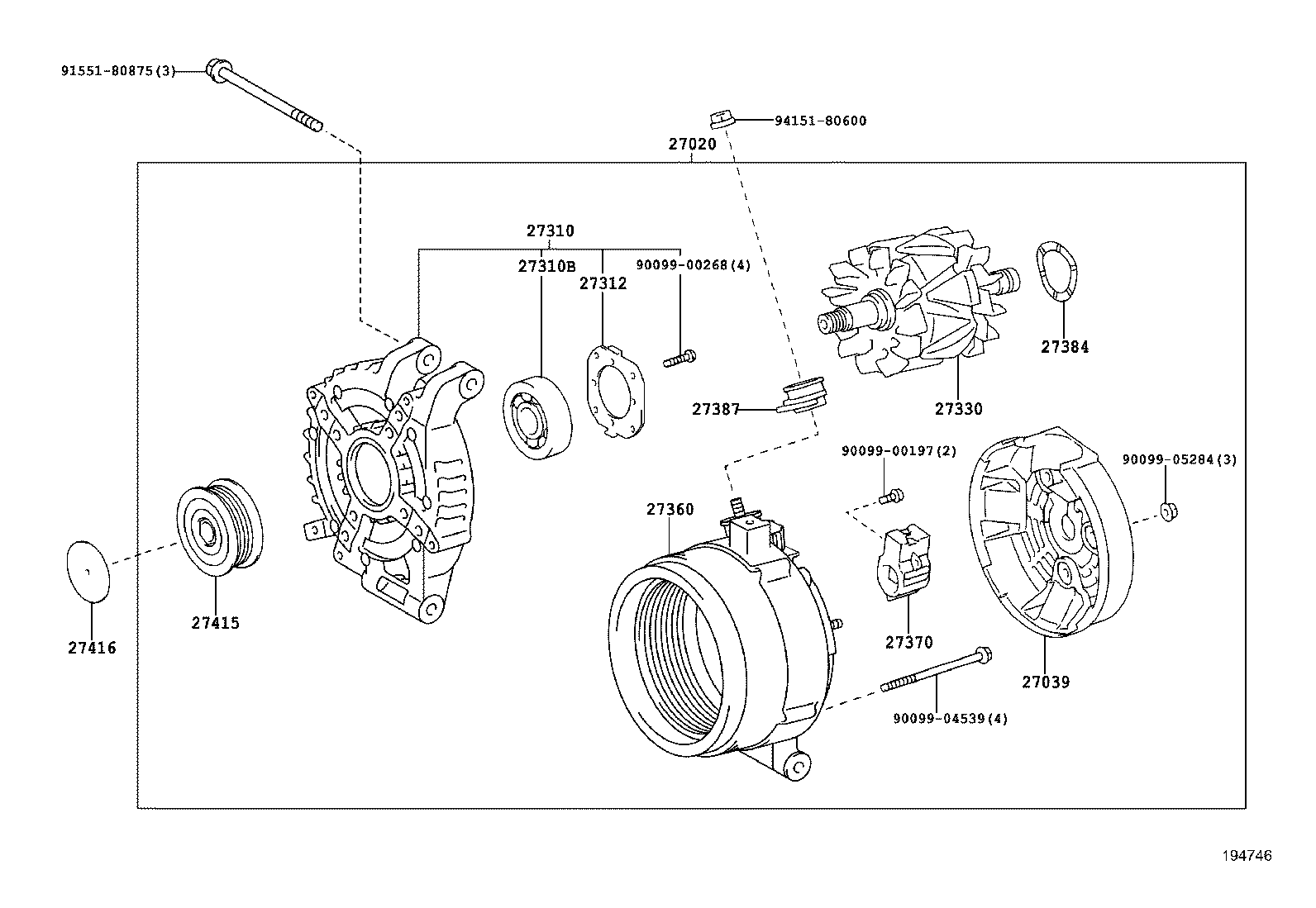 LEXUS 27060-26041 - Kasnak, alternator, sərbəst dönərli mufta furqanavto.az