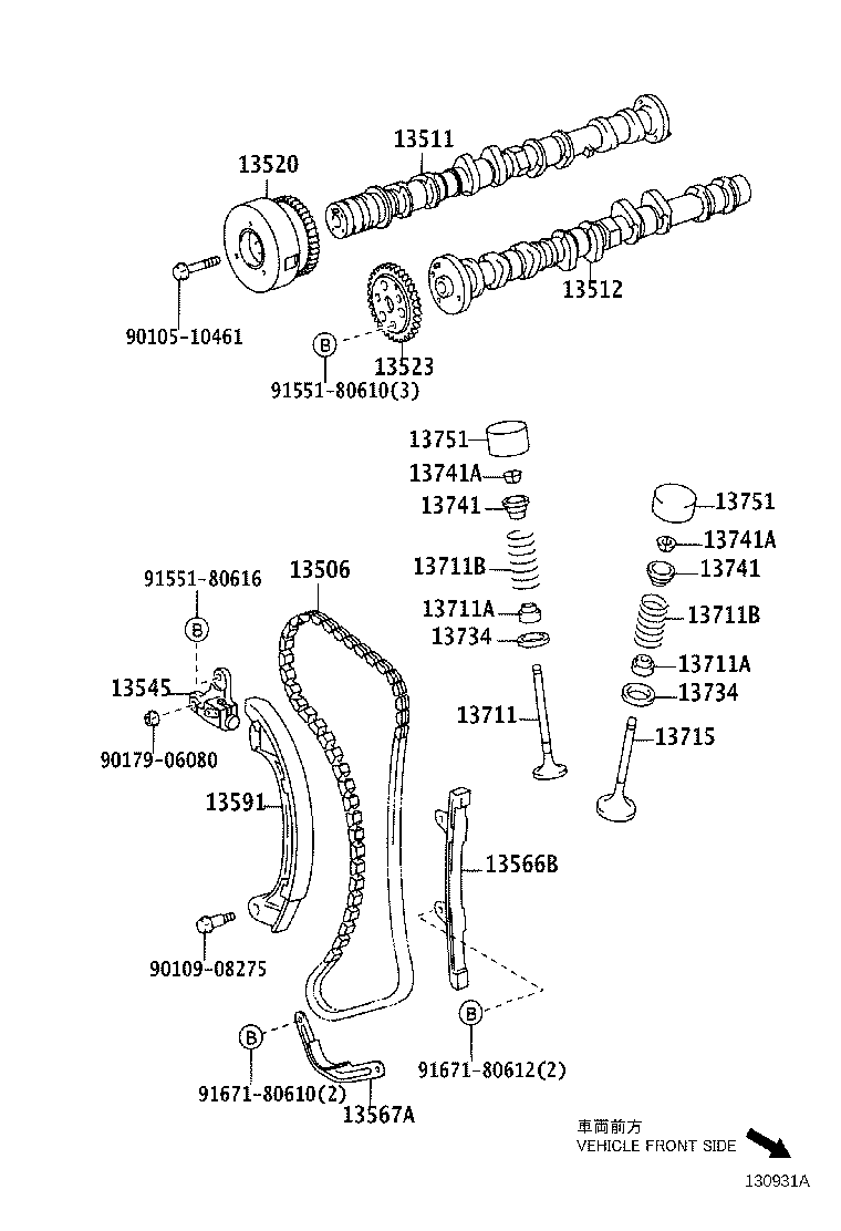 TOYOTA 13566-23020 - Vaxt zəncirinin dəsti furqanavto.az