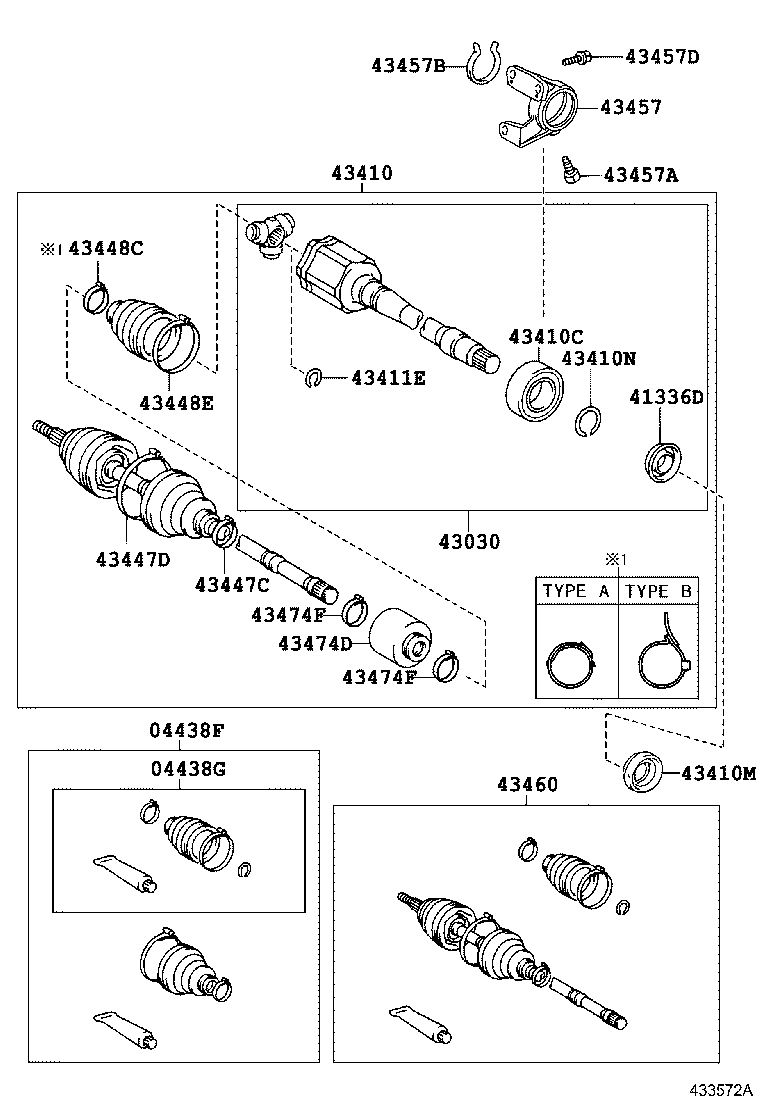 TOYOTA 4347080352 - Birləşmə dəsti, ötürücü val furqanavto.az