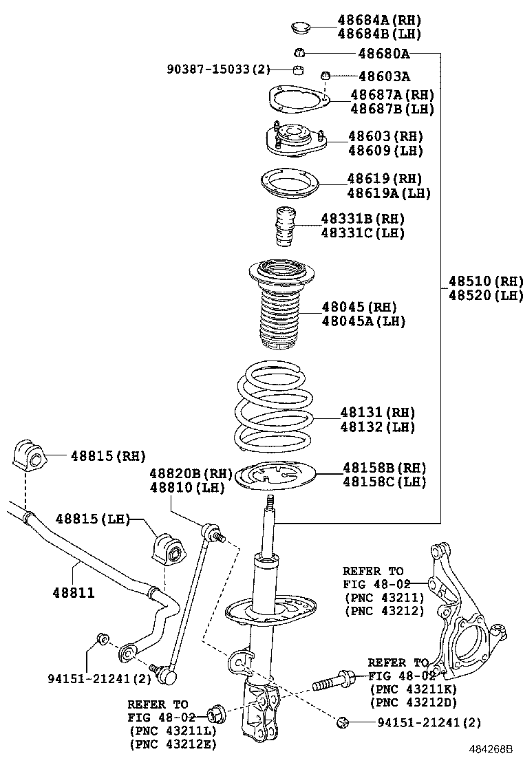 TOYOTA 4881548080 - Dəstək kol, stabilizator furqanavto.az