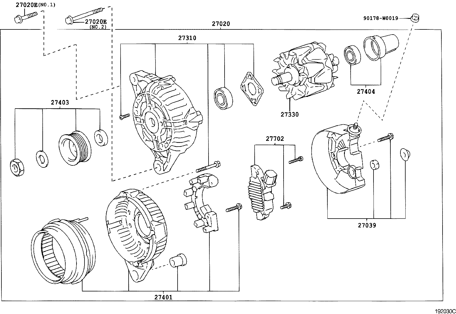 TOYOTA 27039-0D030 - Kasnak, alternator, sərbəst dönərli mufta furqanavto.az