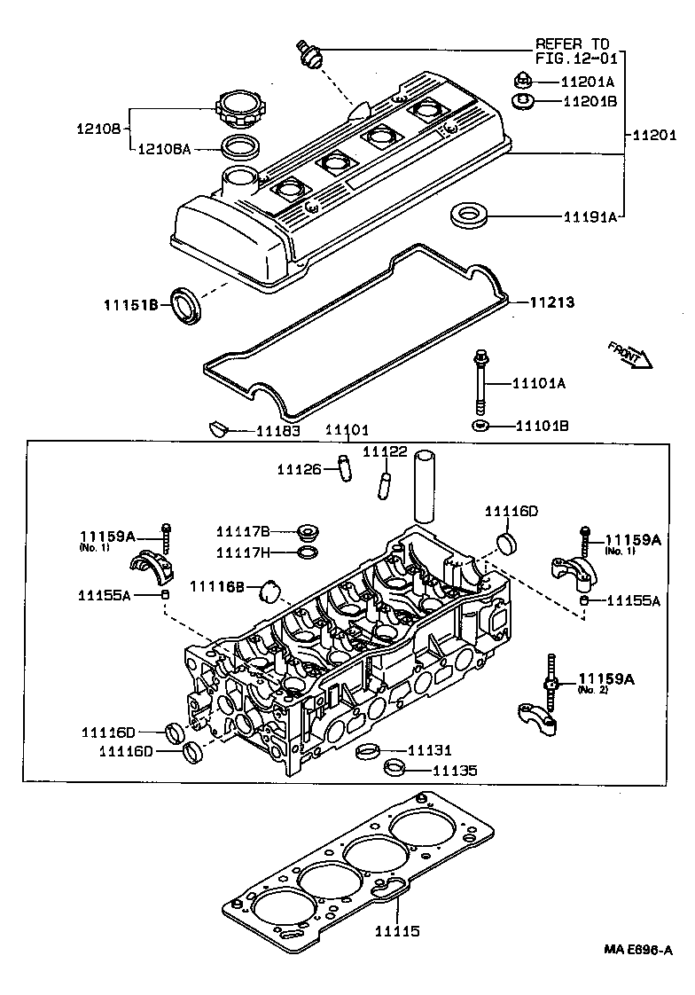 TOYOTA 11115-16150 - Conta, silindr başlığı furqanavto.az