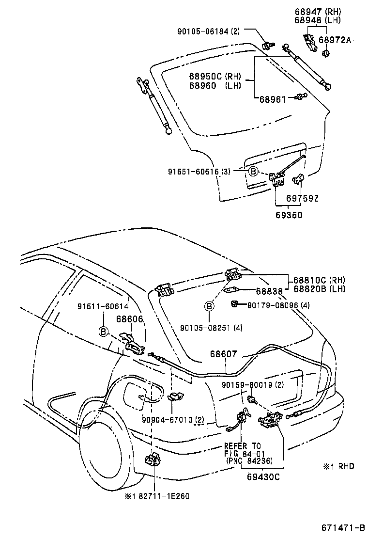 TOYOTA 68960-09060 - Qazlı bulaq, baqaj, yük yeri furqanavto.az