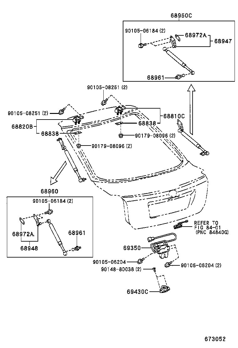 TOYOTA 68950-09311 - Qazlı bulaq, baqaj, yük yeri furqanavto.az