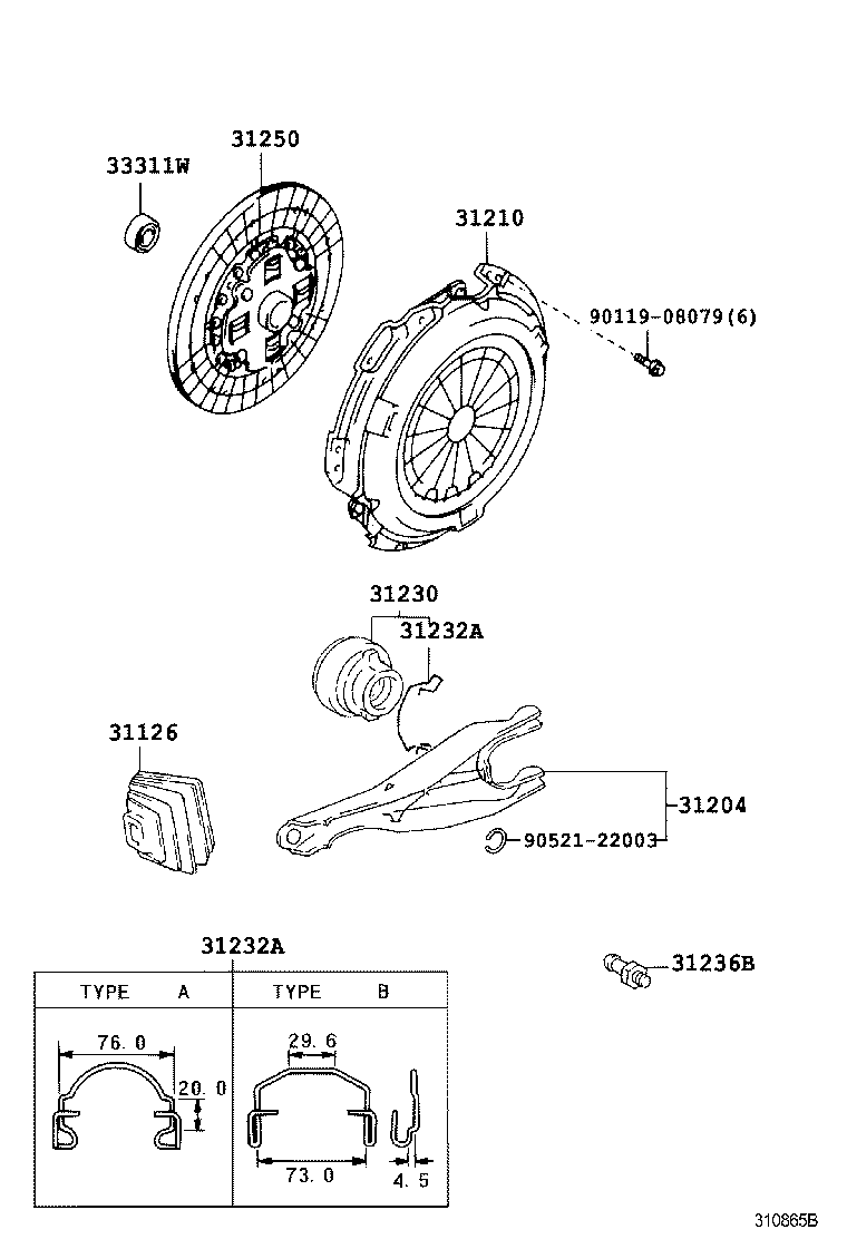 TOYOTA 31210-26090 - Debriyaj təzyiq lövhəsi furqanavto.az