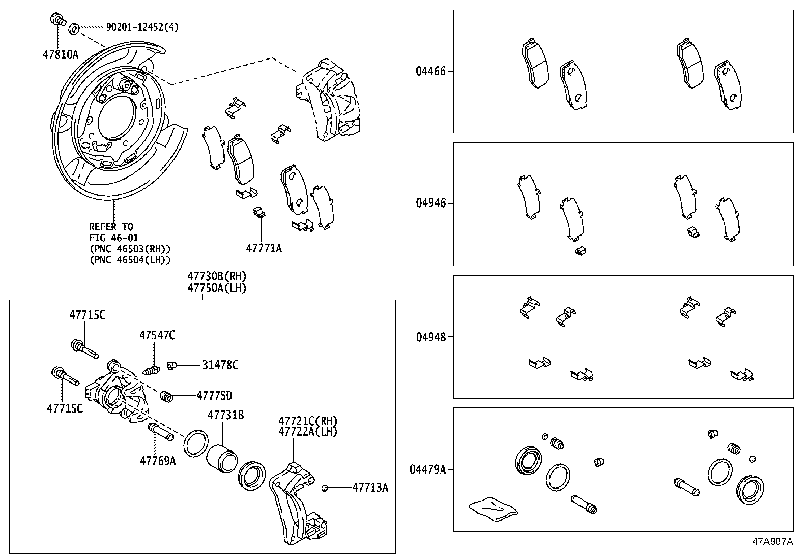 TOYOTA 4776922010 - Bələdçi Bolt, əyləc kaliperi furqanavto.az