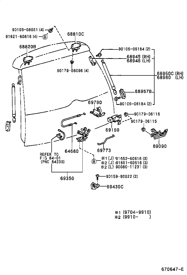 TOYOTA 68960 19595 - Qazlı bulaq, baqaj, yük yeri furqanavto.az