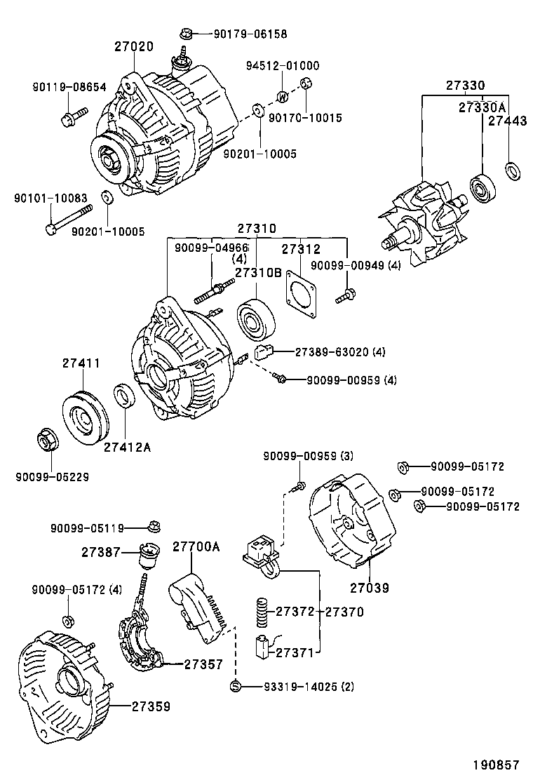 TOYOTA 27700-35040 - Gərginlik tənzimləyicisi, alternator furqanavto.az